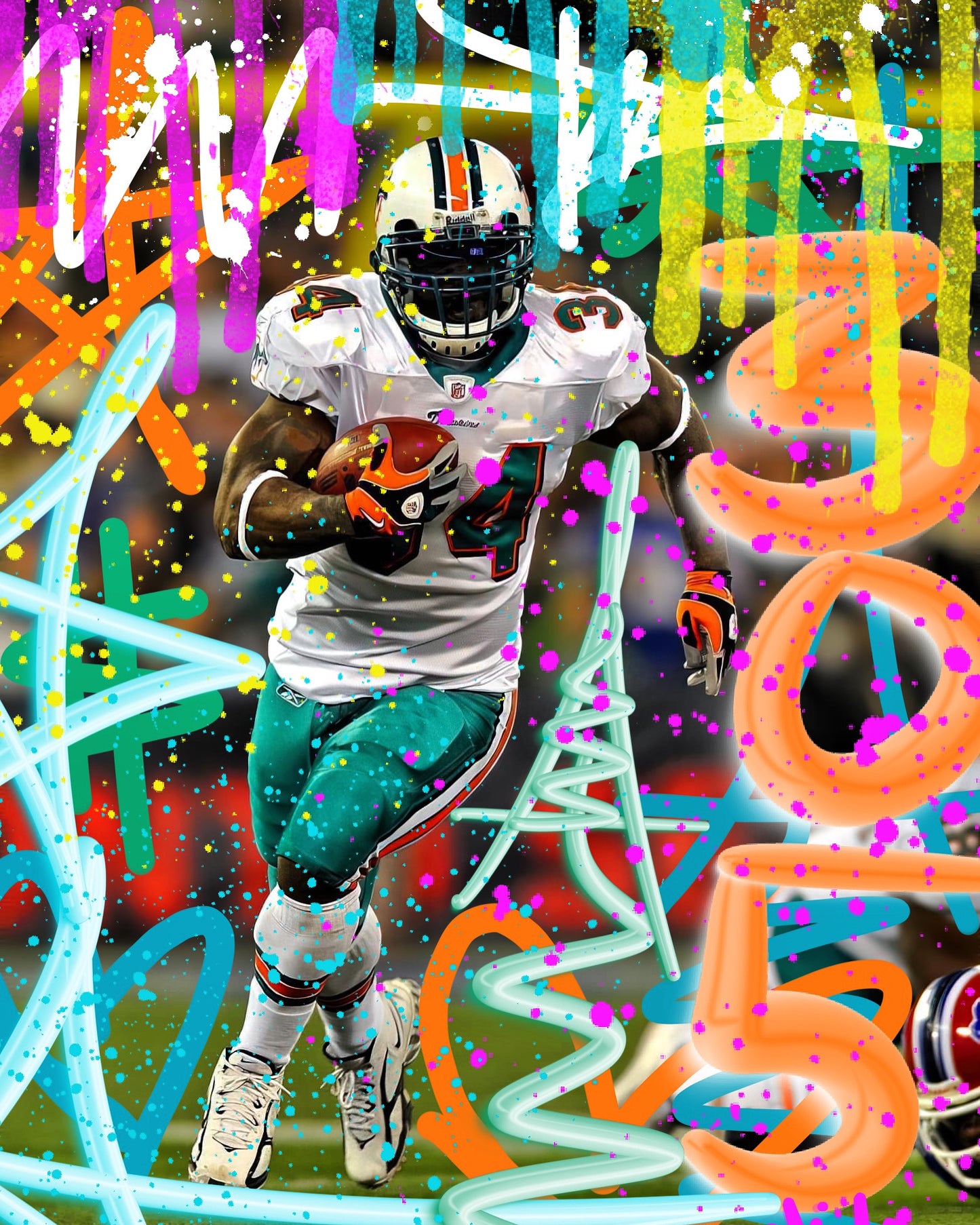 305 Miami Football Remix Poster